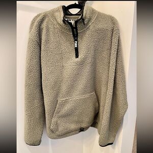 GUC Victoria’s Secret PINK Moss Green 1/4 Zip Sherpa Collared Pullover Sweater